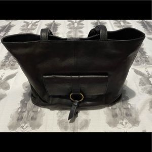 Frye Madison Front Pocket Leather Black Tote